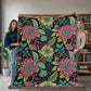 Oversized Floral Pattern 027 - 60" x 80" Heirloom Woven Blanket