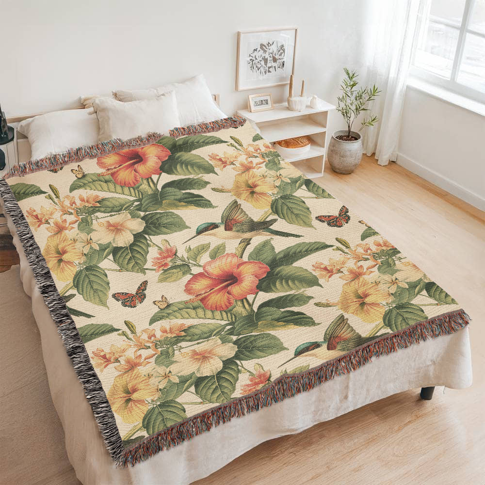 Chinoiserie Pattern 035 - 60" x 80" Heirloom Woven Blanket