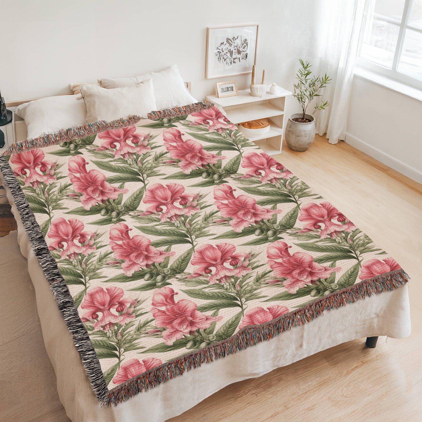 Spring Flowers Pattern 011 - 60" x 80" Heirloom Woven Blanket