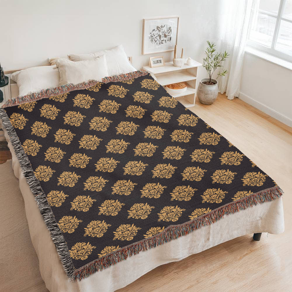 Damask Pattern 034 - 60" x 80" Heirloom Woven Blanket