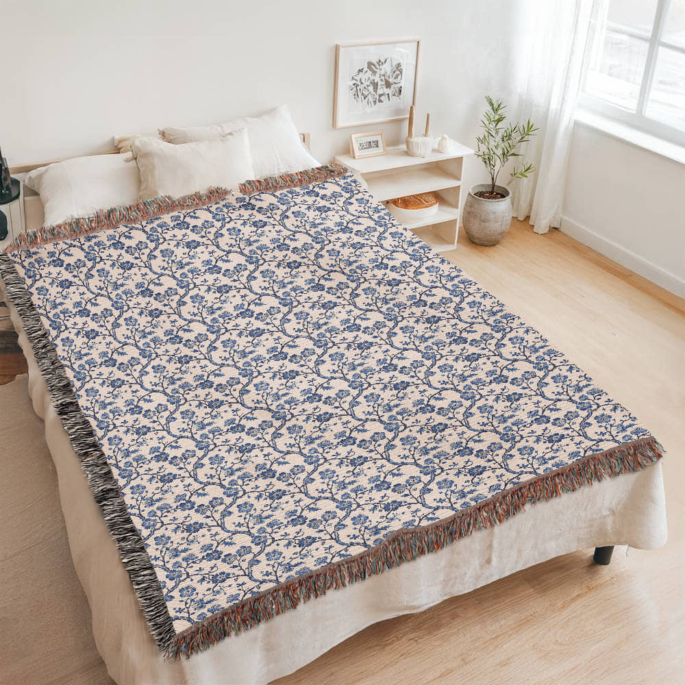 Chinese Ornament Pattern 010 - 60" x 80" Heirloom Woven Blanket