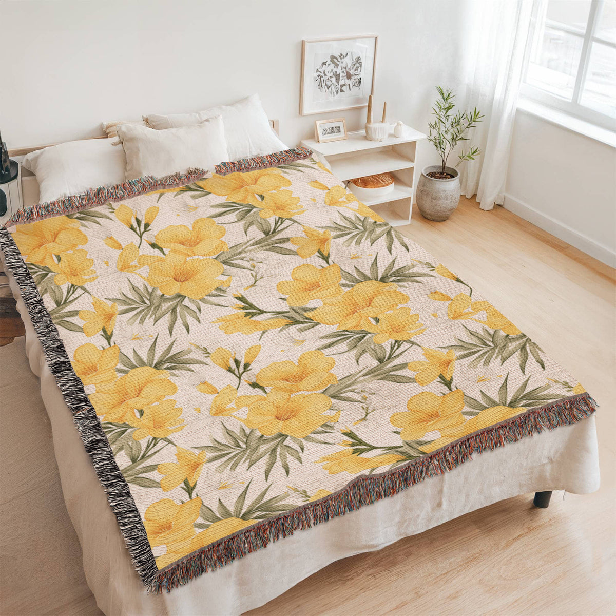 Spring Flowers Pattern 015 - 60" x 80" Heirloom Woven Blanket