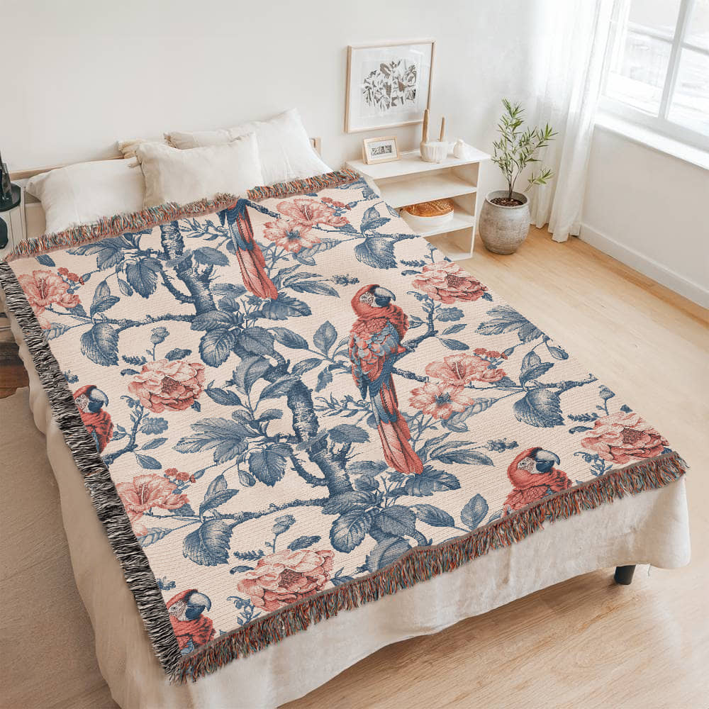 Chinese Ornament Pattern 002 - 60" x 80" Heirloom Woven Blanket