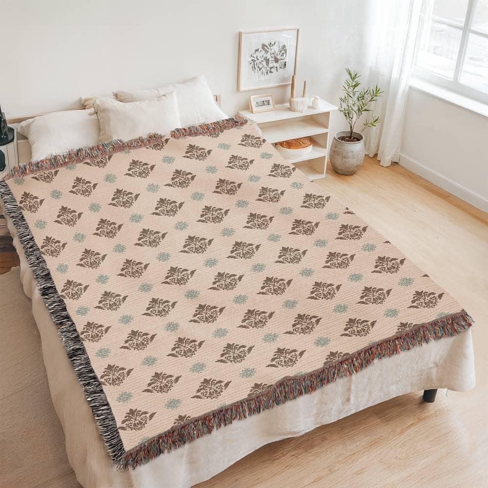 Damask Pattern 007 - 60" x 80" Heirloom Woven Blanket