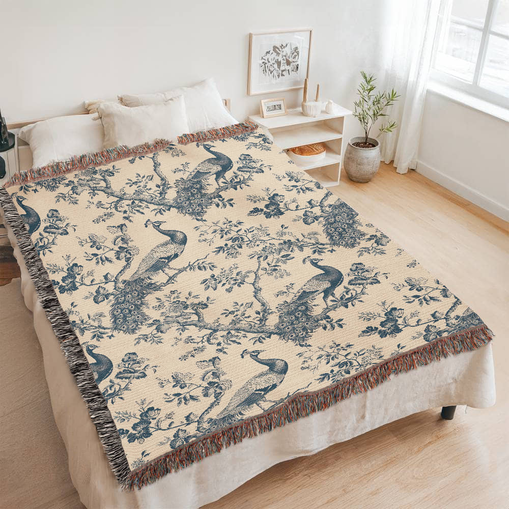 Chinese Ornament Pattern 004 - 60" x 80" Heirloom Woven Blanket