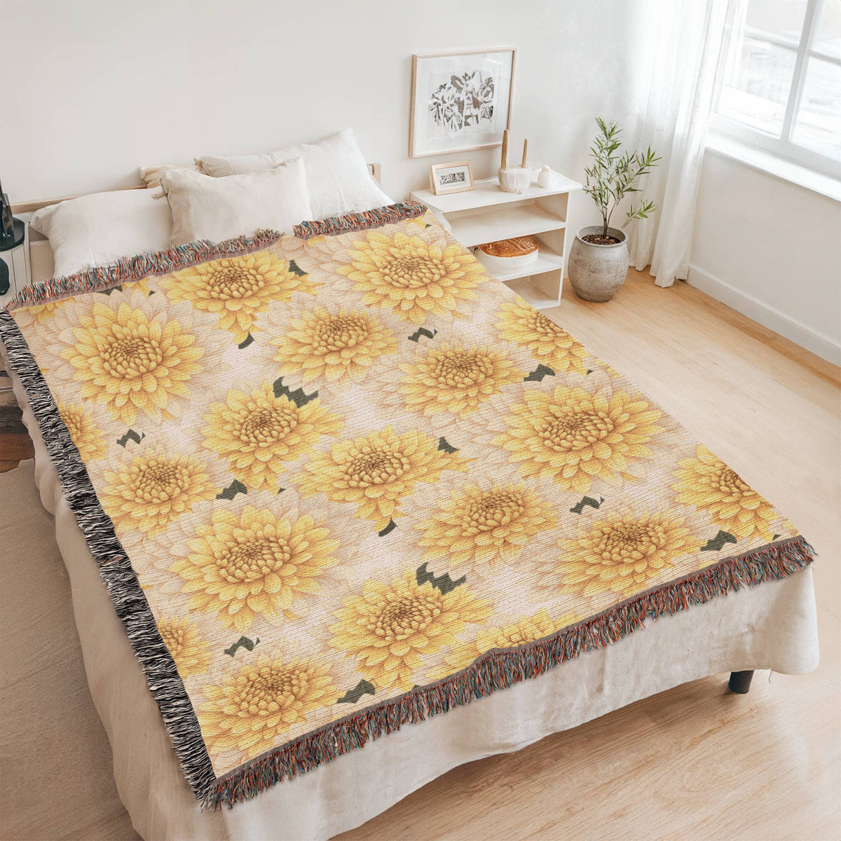 Spring Flowers Pattern 016 - 60" x 80" Heirloom Woven Blanket