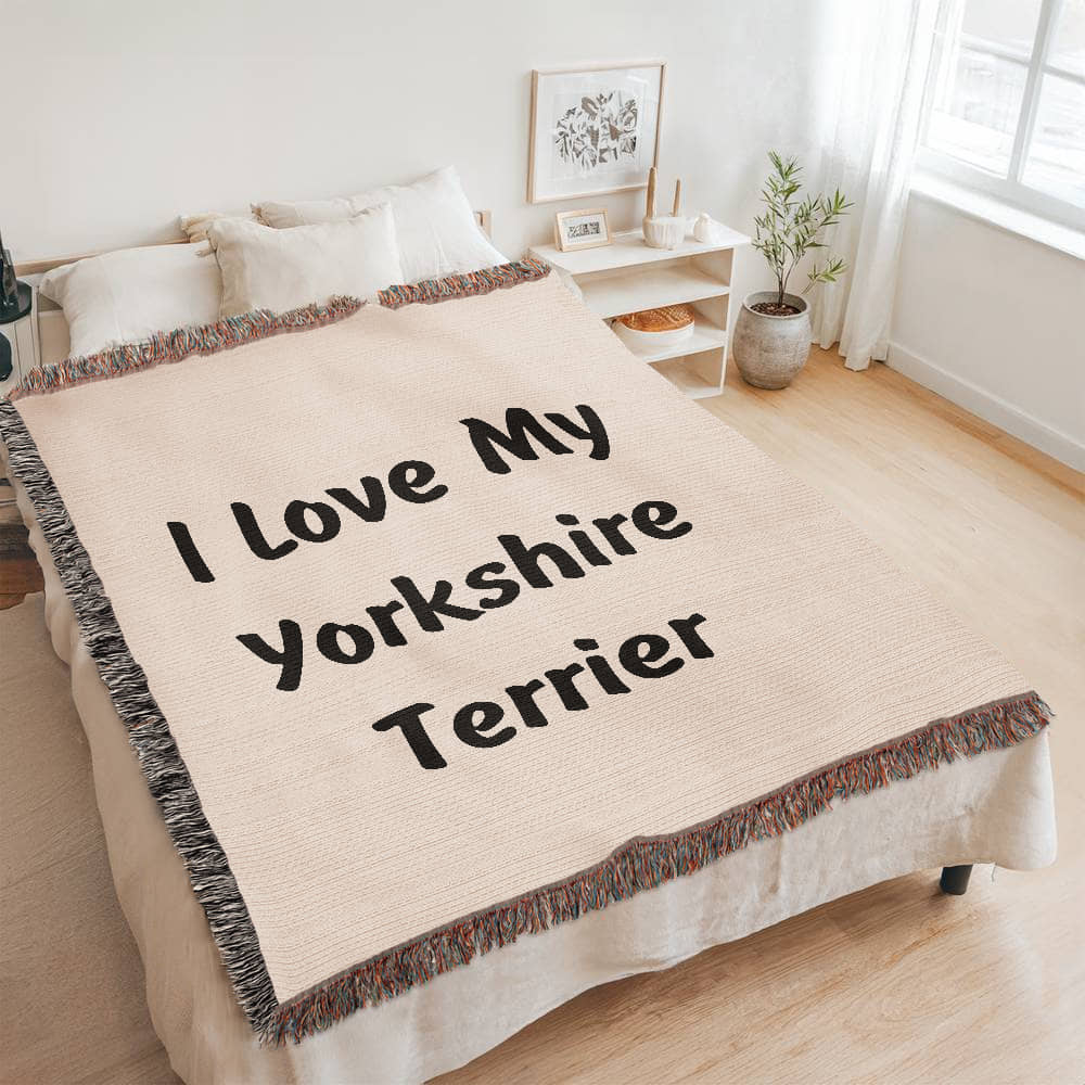 Love My Yorkshire Terrier v4 - 60" x 80" Heirloom Woven Blanket