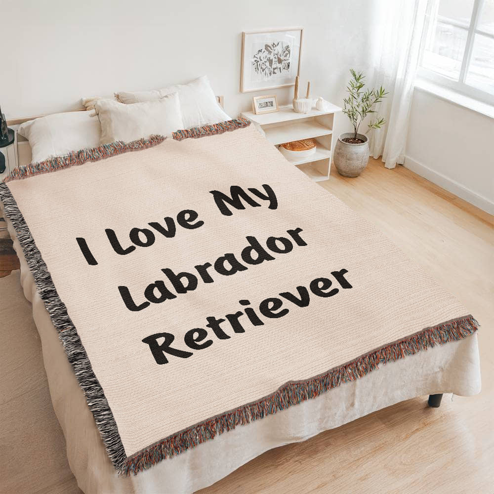 Love My Labrador Retriever v4 - 60" x 80" Heirloom Woven Blanket