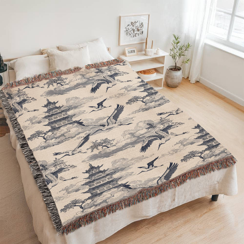 Chinese Ornament Pattern 006 - 60" x 80" Heirloom Woven Blanket