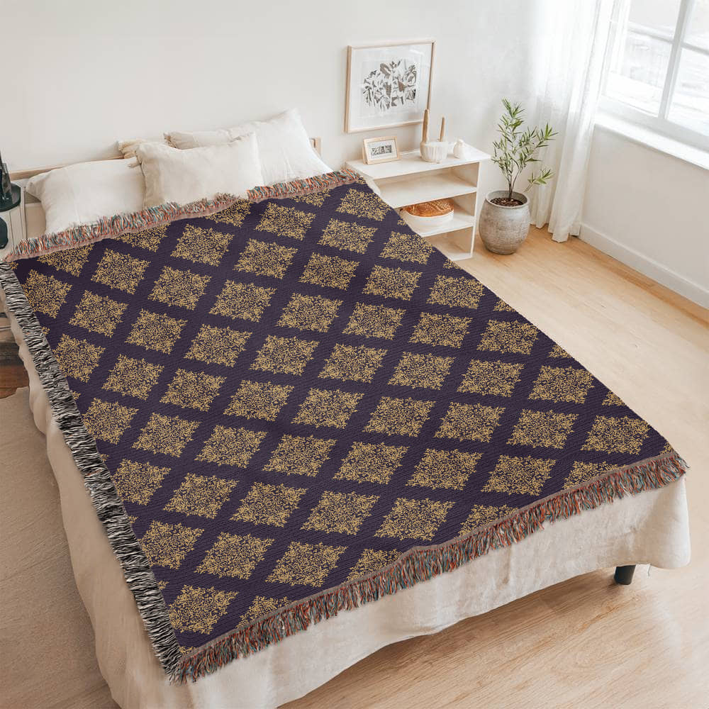 Damask Pattern 016 - 60" x 80" Heirloom Woven Blanket