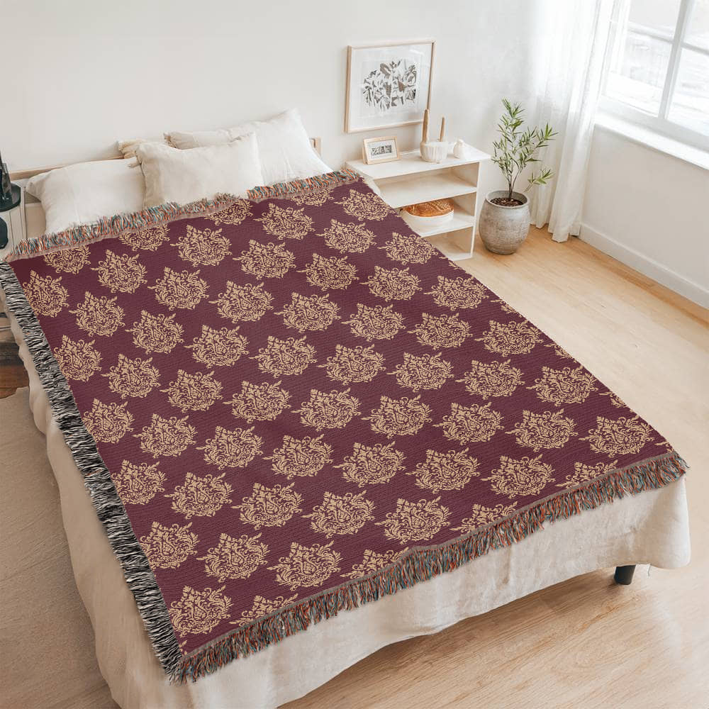 Damask Pattern 013 - 60" x 80" Heirloom Woven Blanket