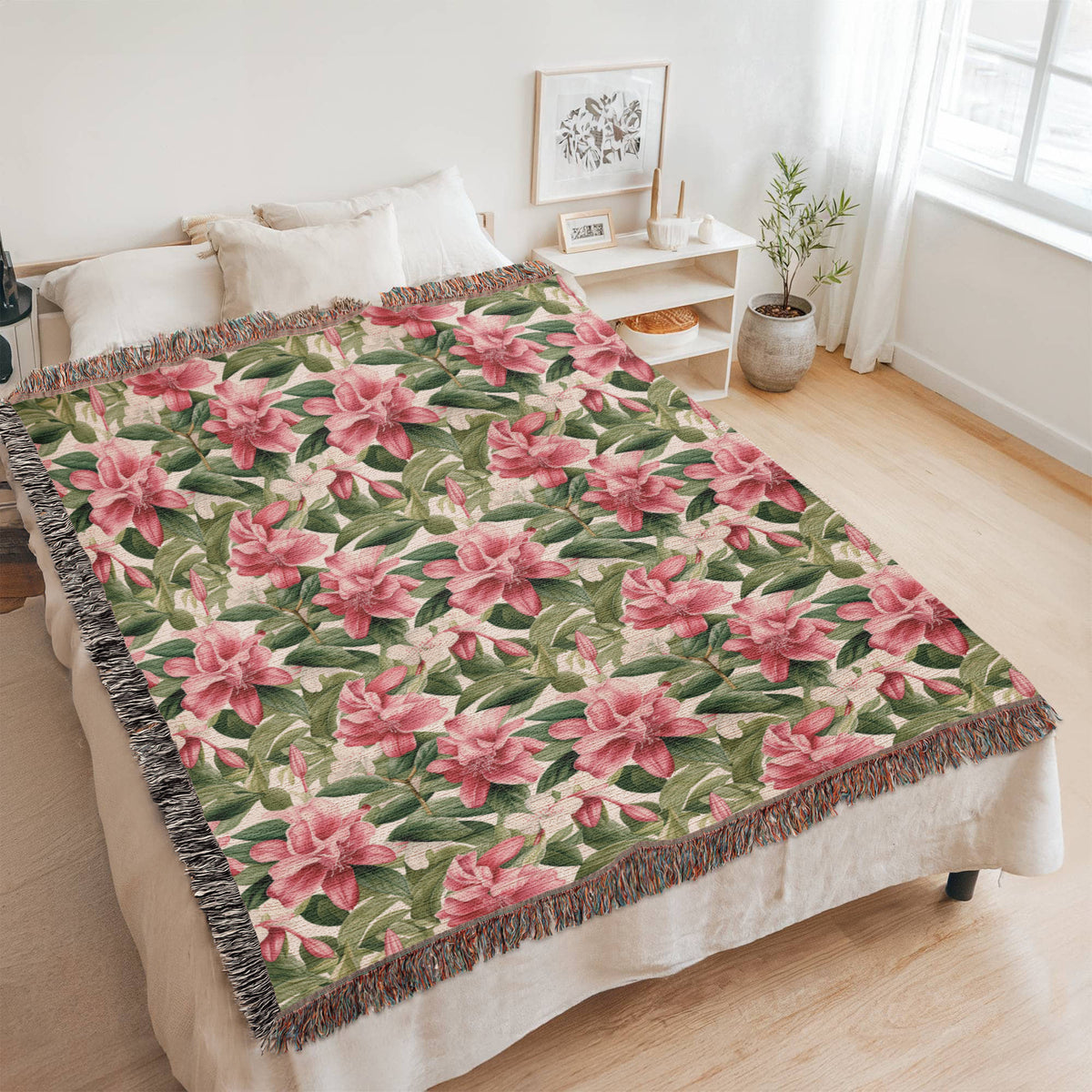 Spring Flowers Pattern 006 - 60" x 80" Heirloom Woven Blanket