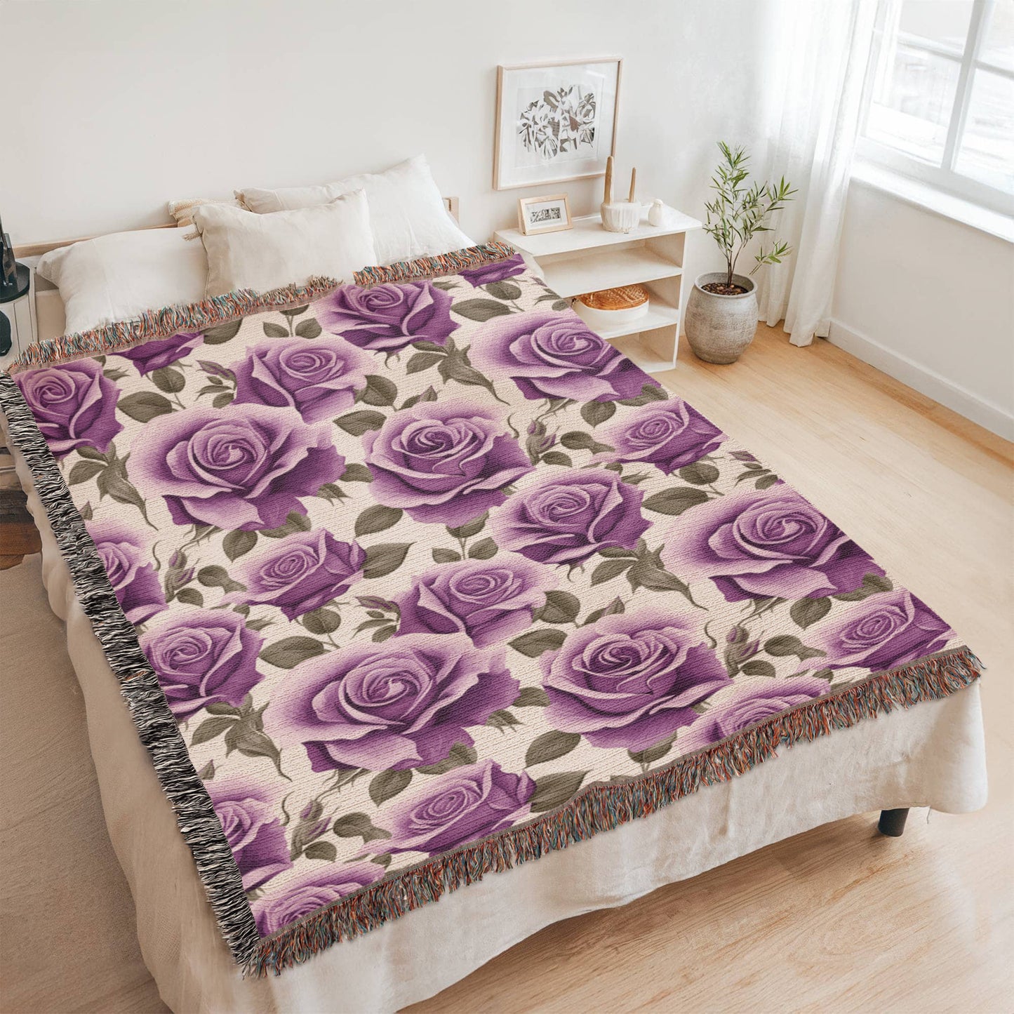 Spring Flowers Pattern 013 - 60" x 80" Heirloom Woven Blanket