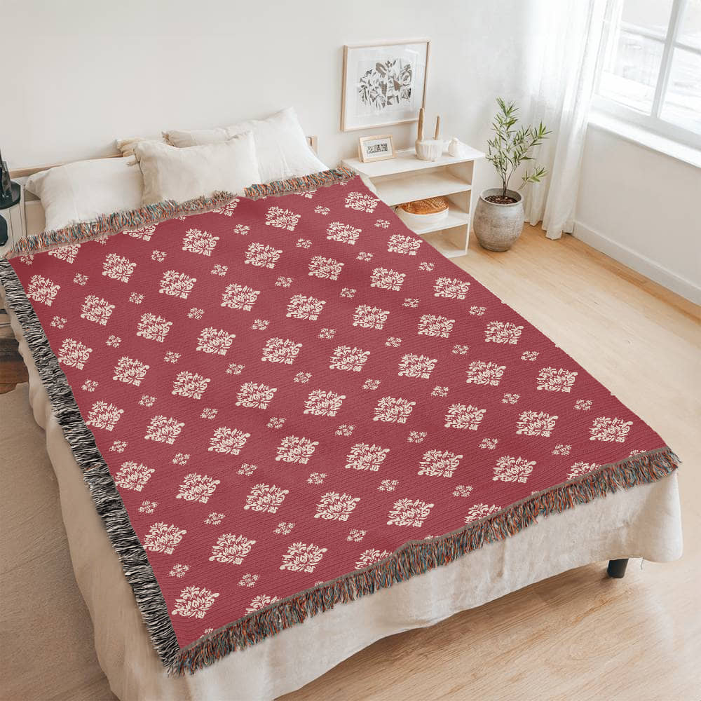 Damask Pattern 004 - 60" x 80" Heirloom Woven Blanket