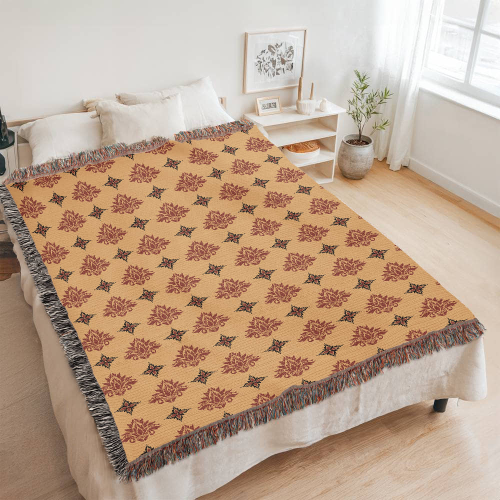 Damask Pattern 009 - 60" x 80" Heirloom Woven Blanket
