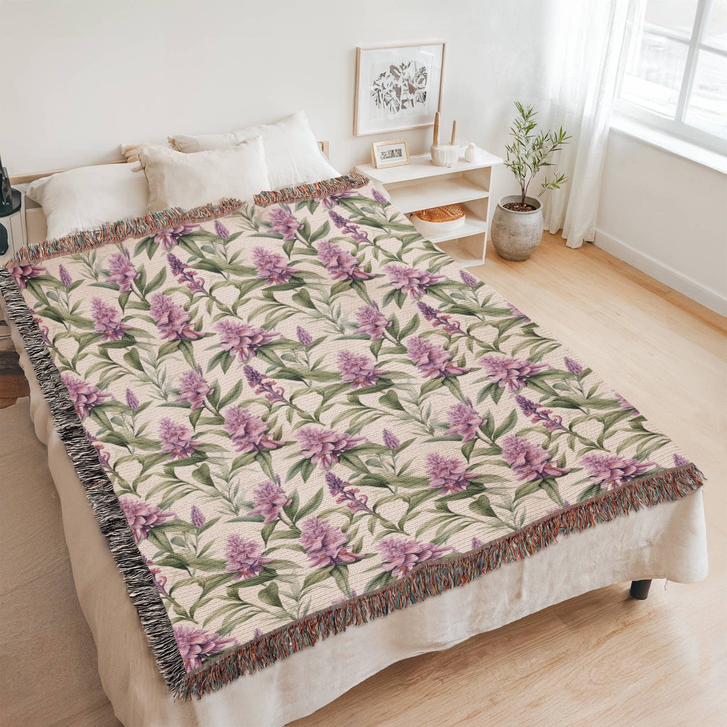 Spring Flowers Pattern 008 - 60" x 80" Heirloom Woven Blanket
