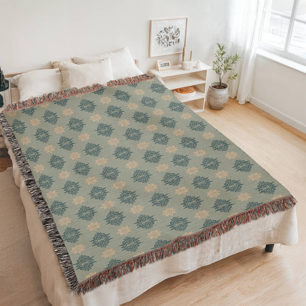 Damask Pattern 023 - 60" x 80" Heirloom Woven Blanket