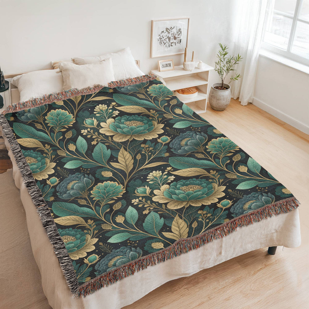 Oversized Floral Pattern 006 - 60" x 80" Heirloom Woven Blanket