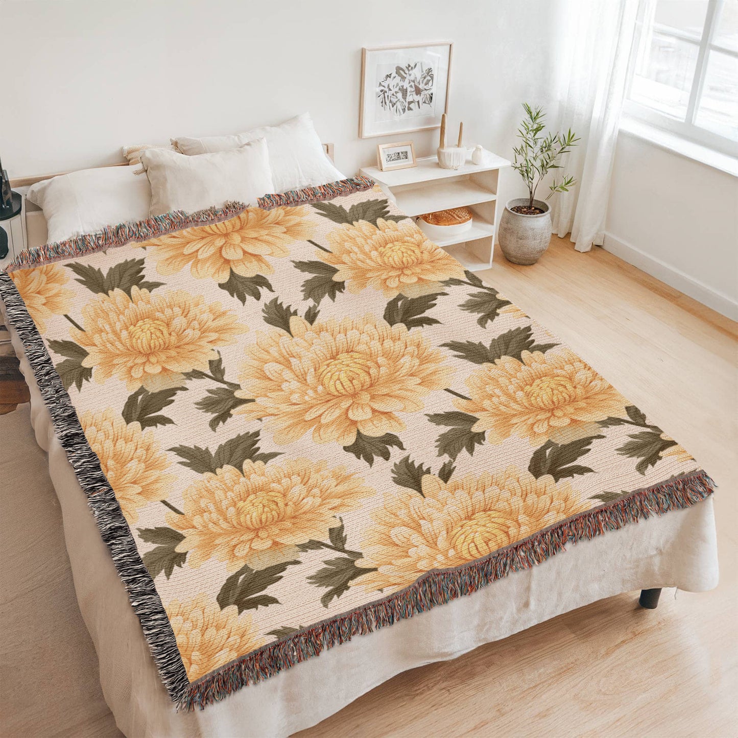 Spring Flowers Pattern 003 - 60" x 80" Heirloom Woven Blanket