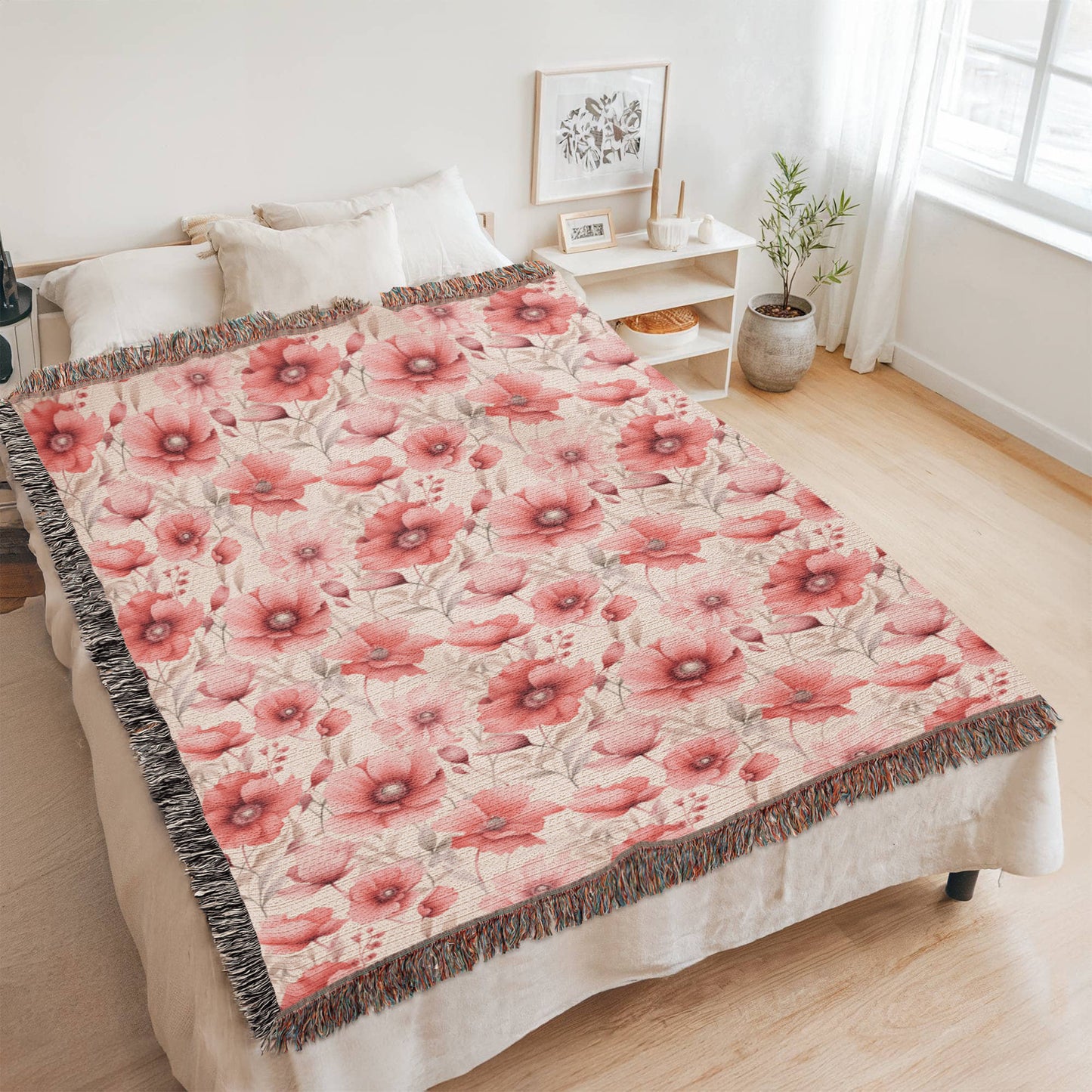 Spring Flowers Pattern 002 - 60" x 80" Heirloom Woven Blanket