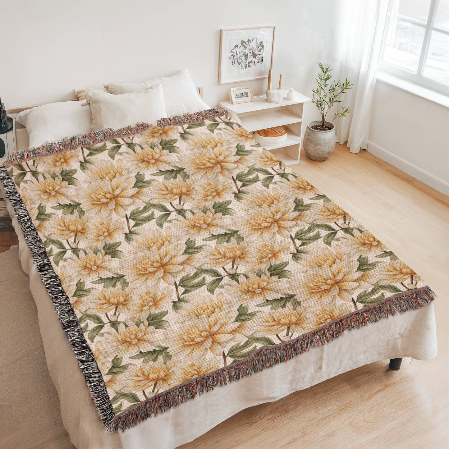 Spring Flowers Pattern 004 - 60" x 80" Heirloom Woven Blanket