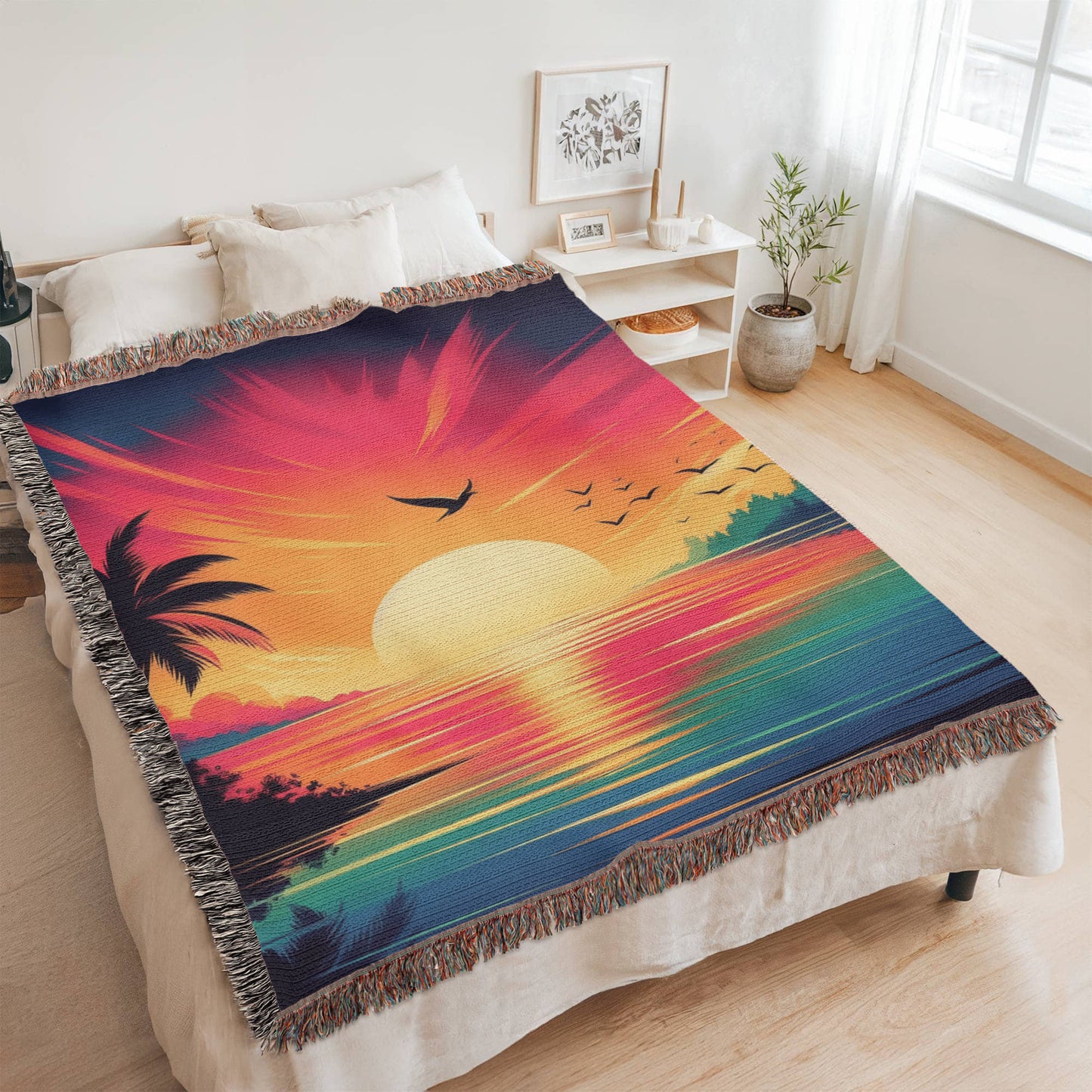 Colorful Sunset 02 - 60" x 80" Heirloom Woven Blanket