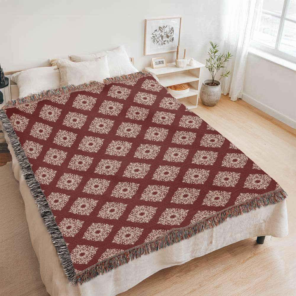 Damask Pattern 019 - 60" x 80" Heirloom Woven Blanket