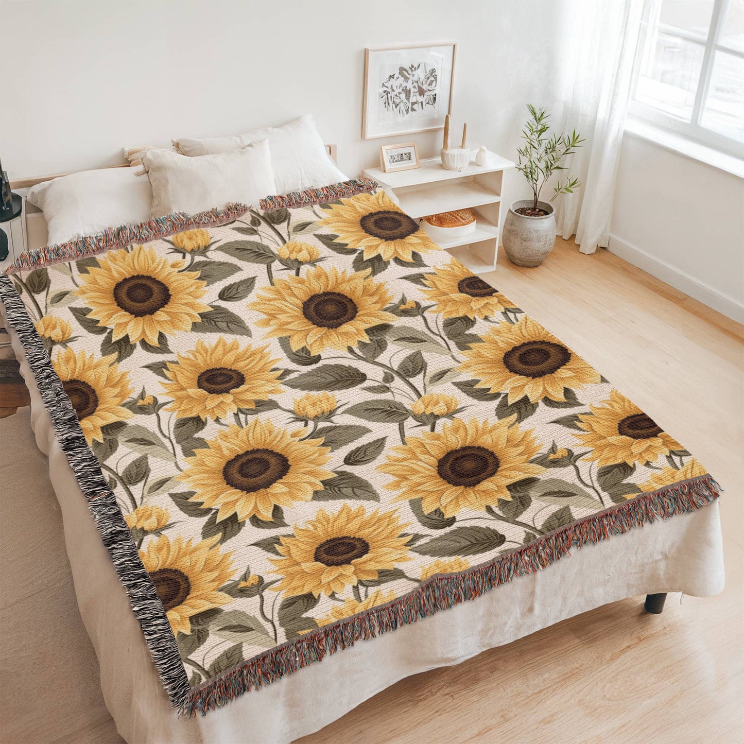 Spring Flowers Pattern 018 - 60" x 80" Heirloom Woven Blanket