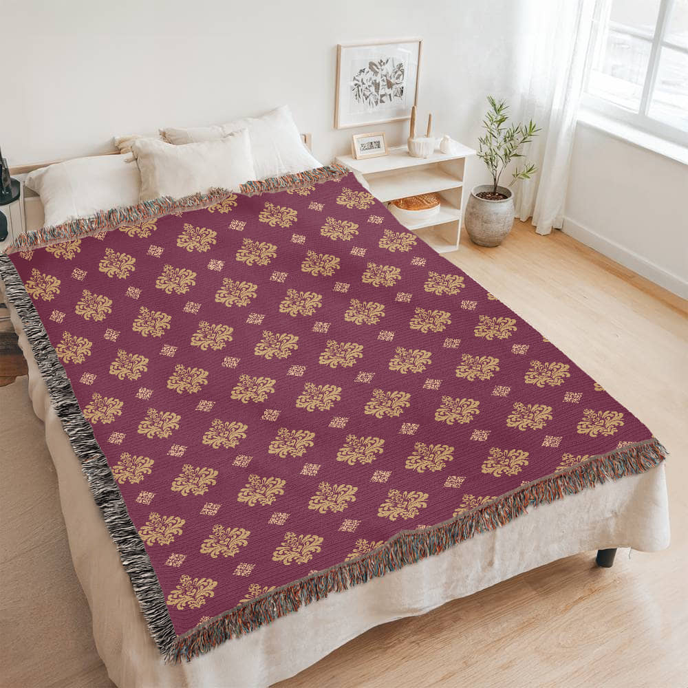 Damask Pattern 005 - 60" x 80" Heirloom Woven Blanket