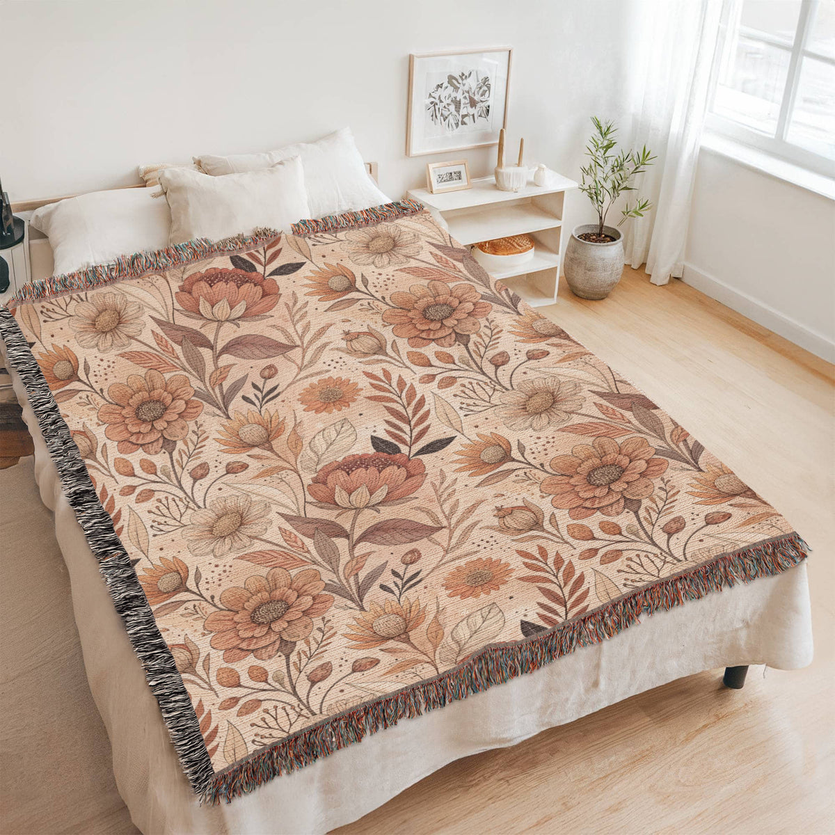 Oversized Floral Pattern 013 - 60" x 80" Heirloom Woven Blanket