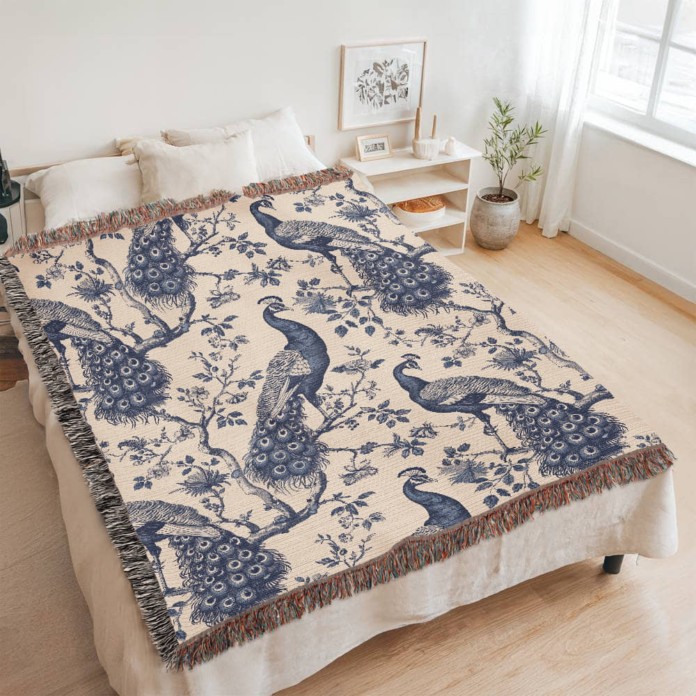 Chinese Ornament Pattern 005 - 60" x 80" Heirloom Woven Blanket