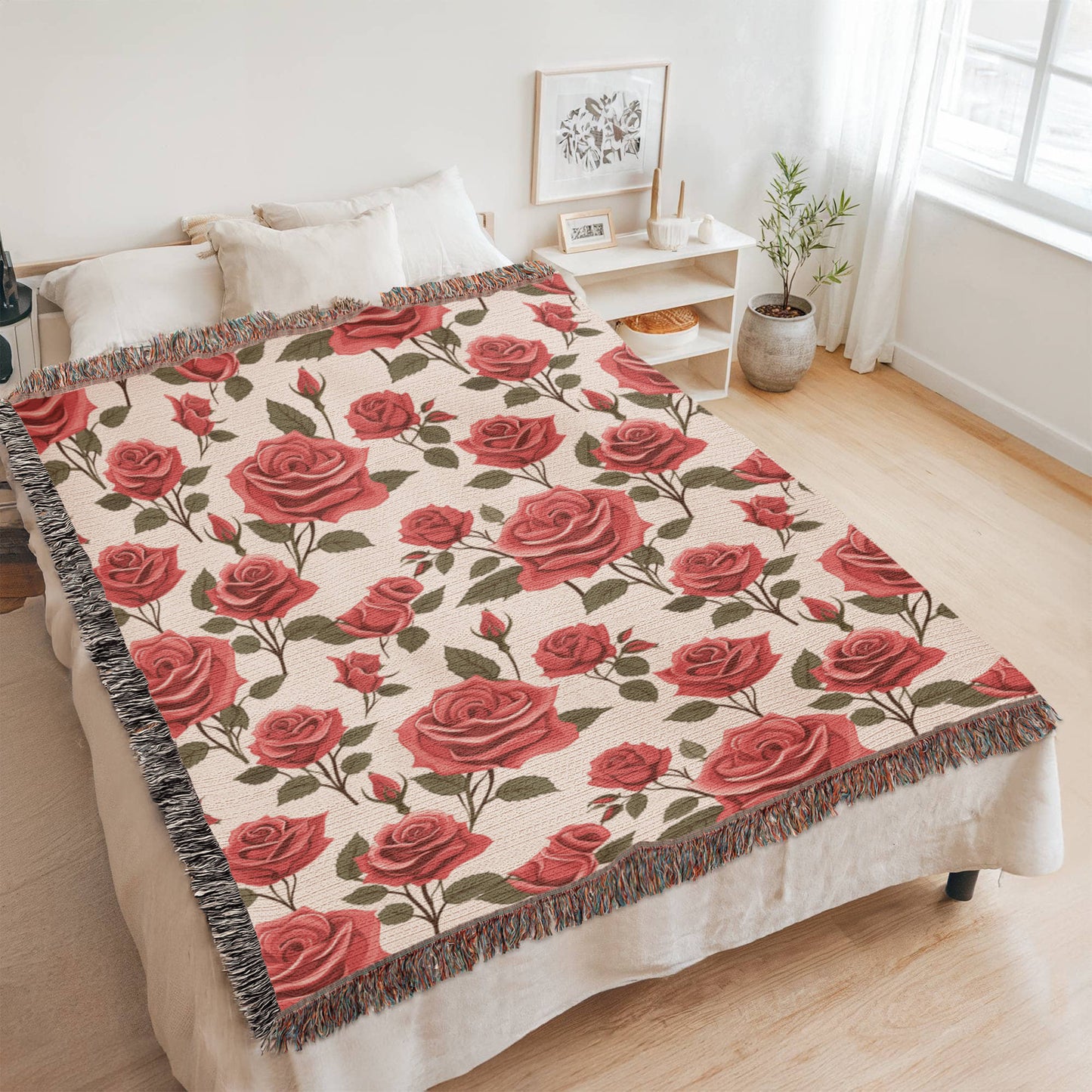 Spring Flowers Pattern 020 - 60" x 80" Heirloom Woven Blanket