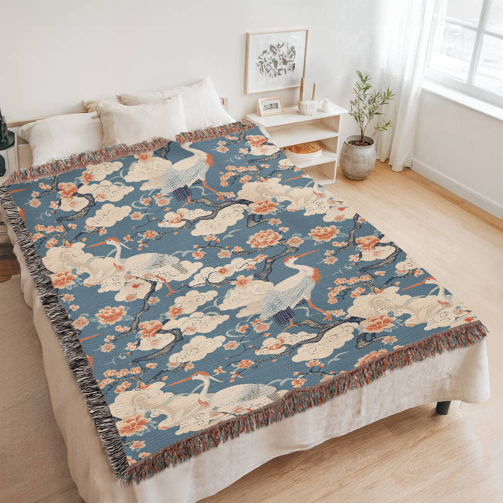 Chinoiserie Pattern 012 - 60" x 80" Heirloom Woven Blanket