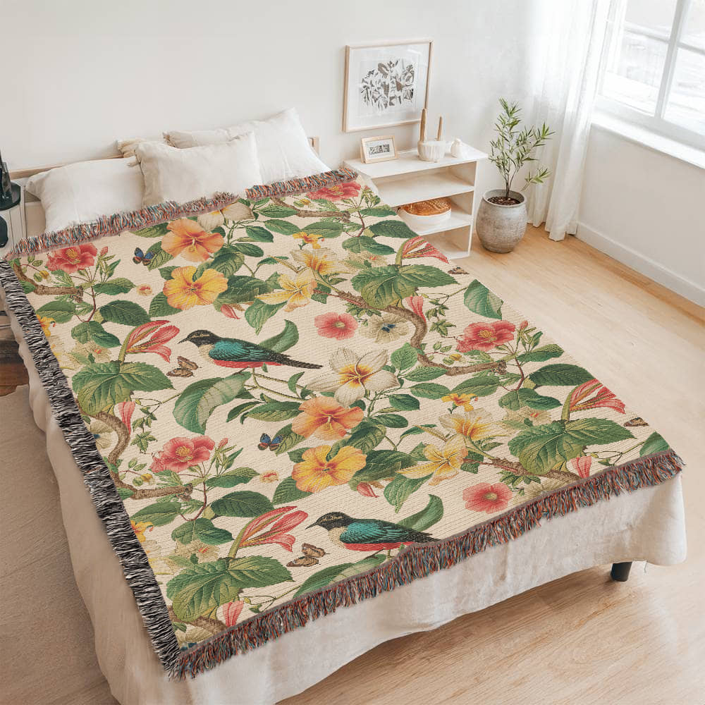 Chinoiserie Pattern 026 - 60" x 80" Heirloom Woven Blanket