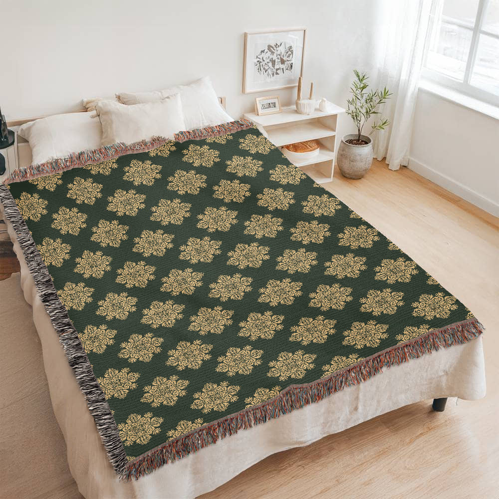 Damask Pattern 026 - 60" x 80" Heirloom Woven Blanket