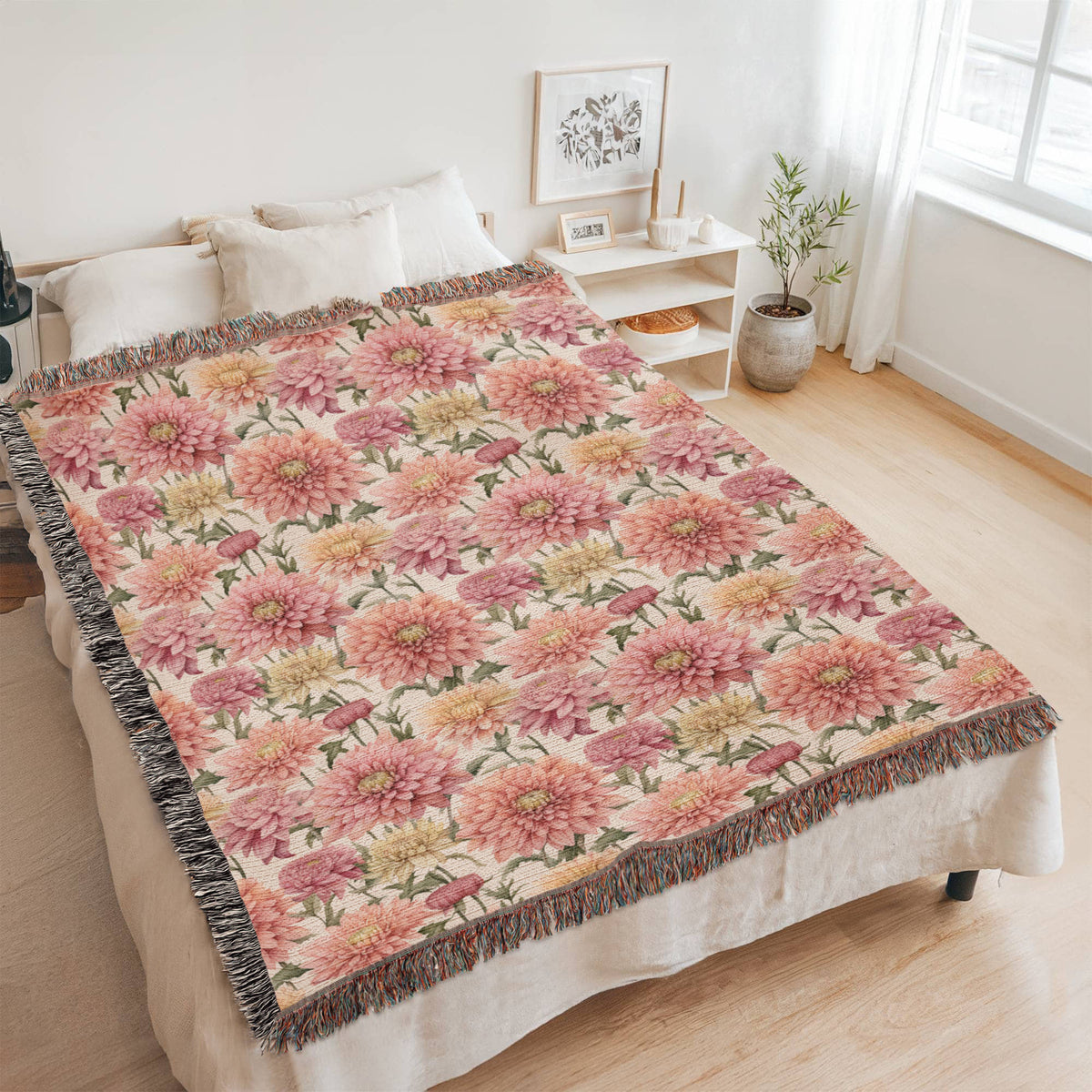 Spring Flowers Pattern 021 - 60" x 80" Heirloom Woven Blanket