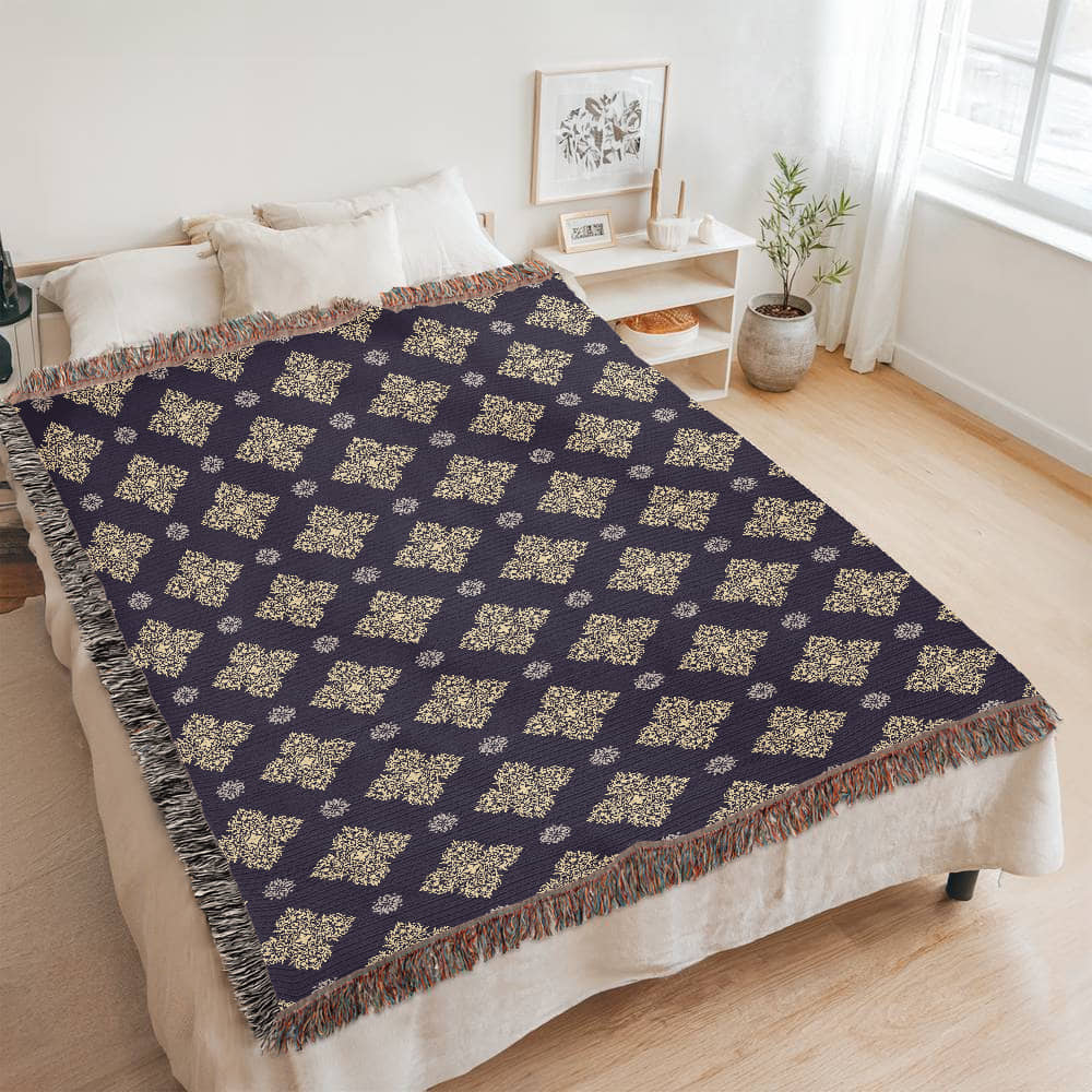 Damask Pattern 031 - 60" x 80" Heirloom Woven Blanket