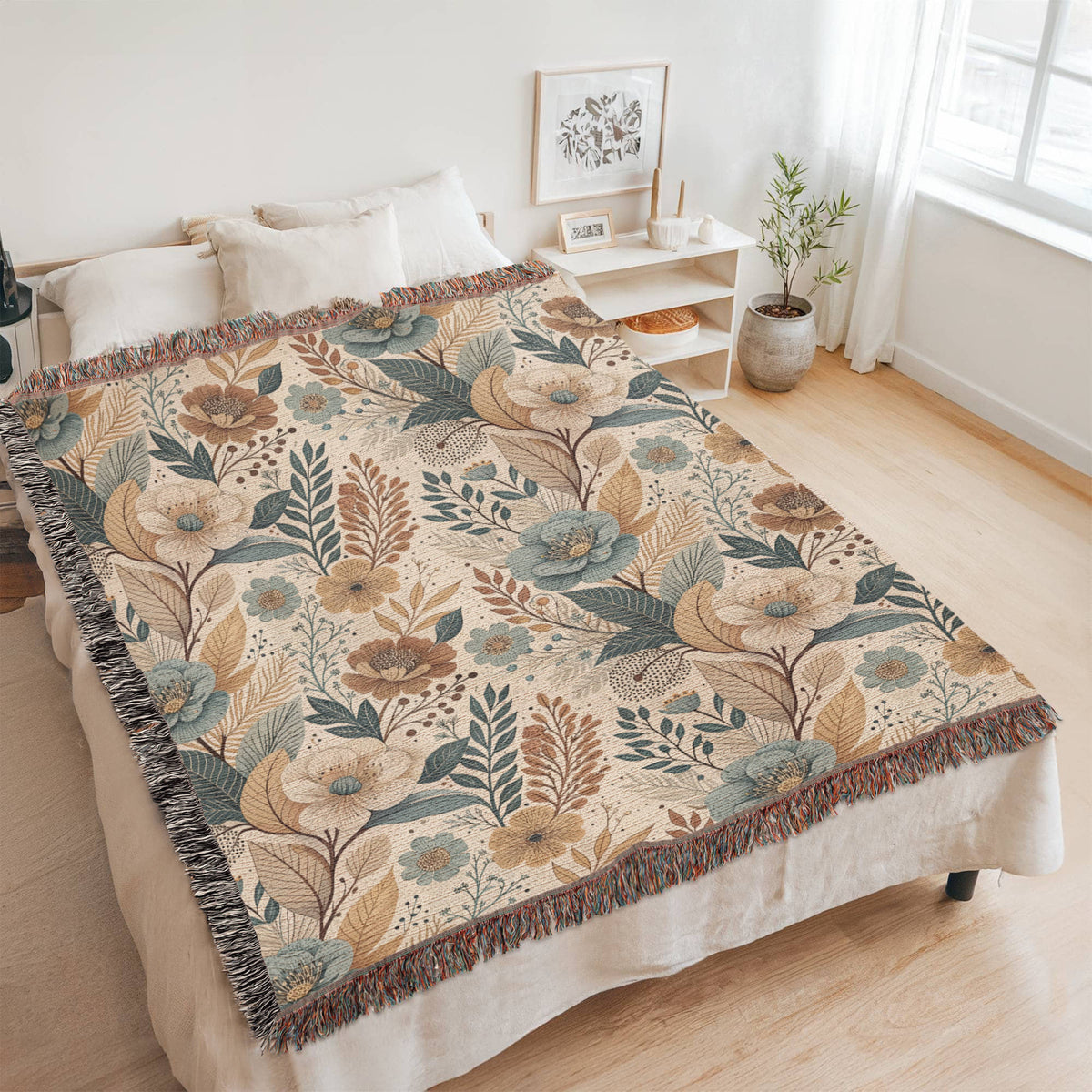 Oversized Floral Pattern 016 - 60" x 80" Heirloom Woven Blanket