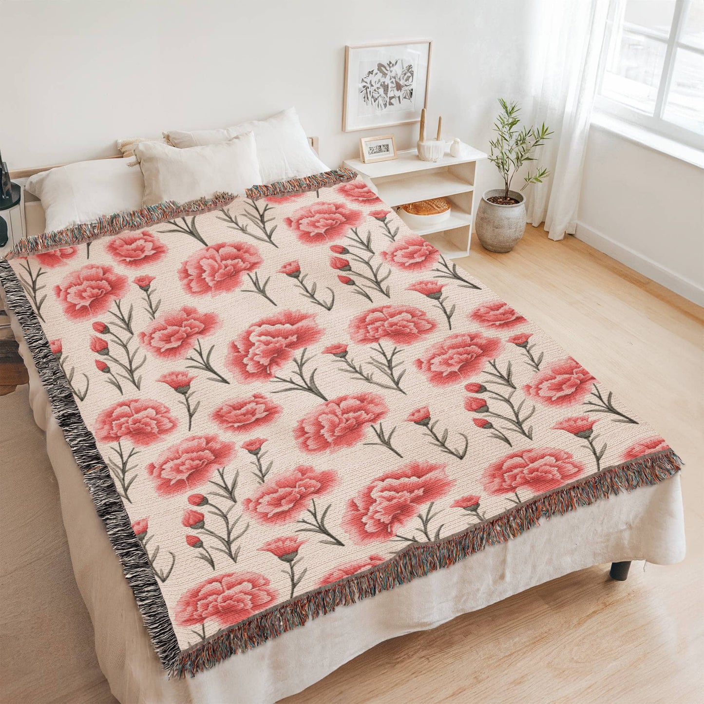 Spring Flowers Pattern 005 - 60" x 80" Heirloom Woven Blanket