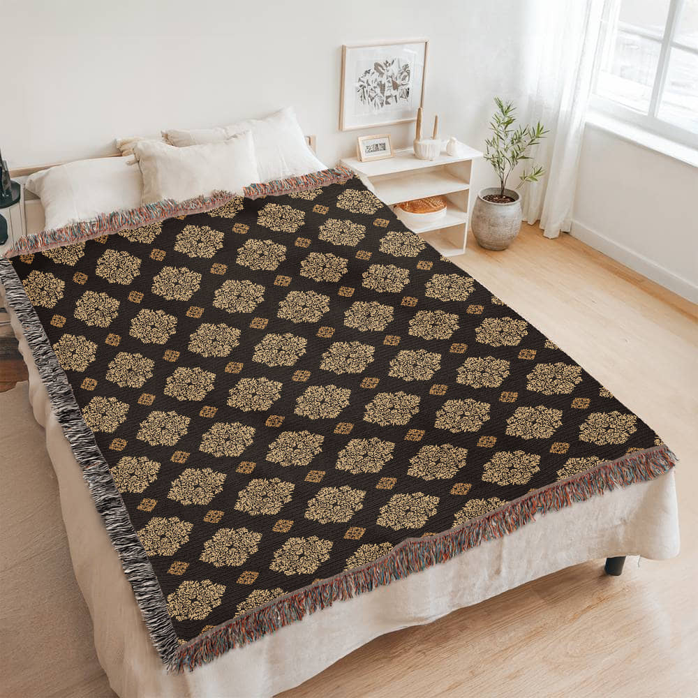 Damask Pattern 030 - 60" x 80" Heirloom Woven Blanket