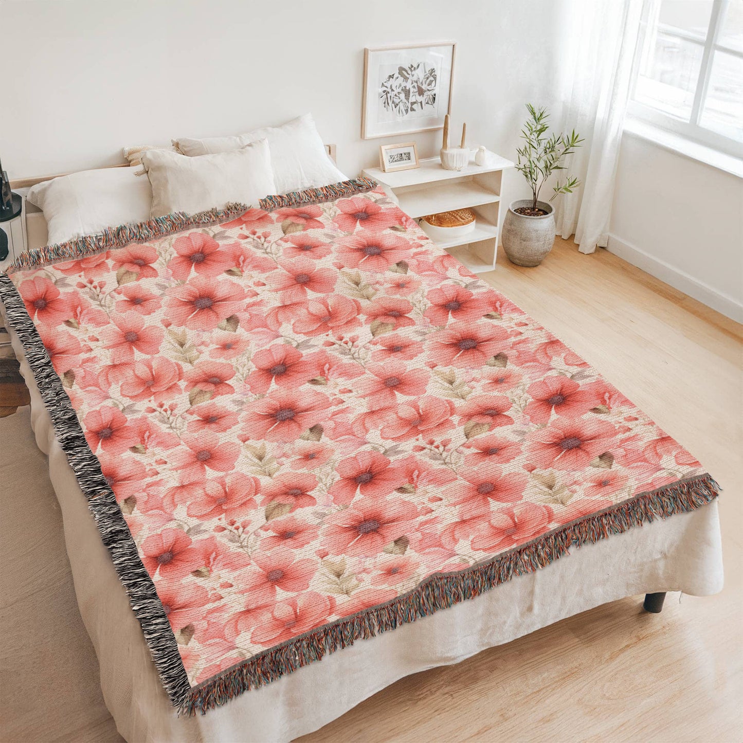 Spring Flowers Pattern 022 - 60" x 80" Heirloom Woven Blanket