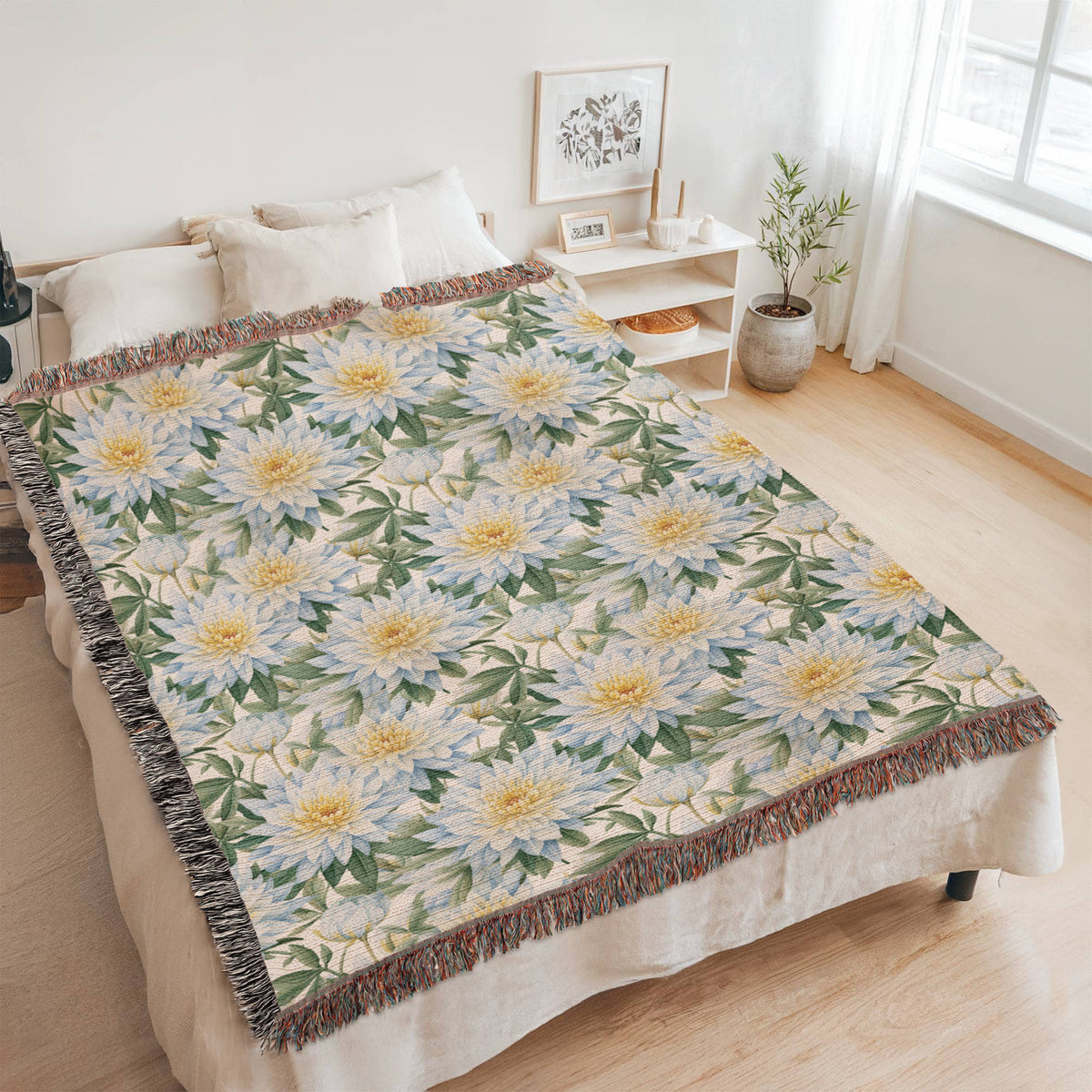 Spring Flowers Pattern 012 - 60" x 80" Heirloom Woven Blanket