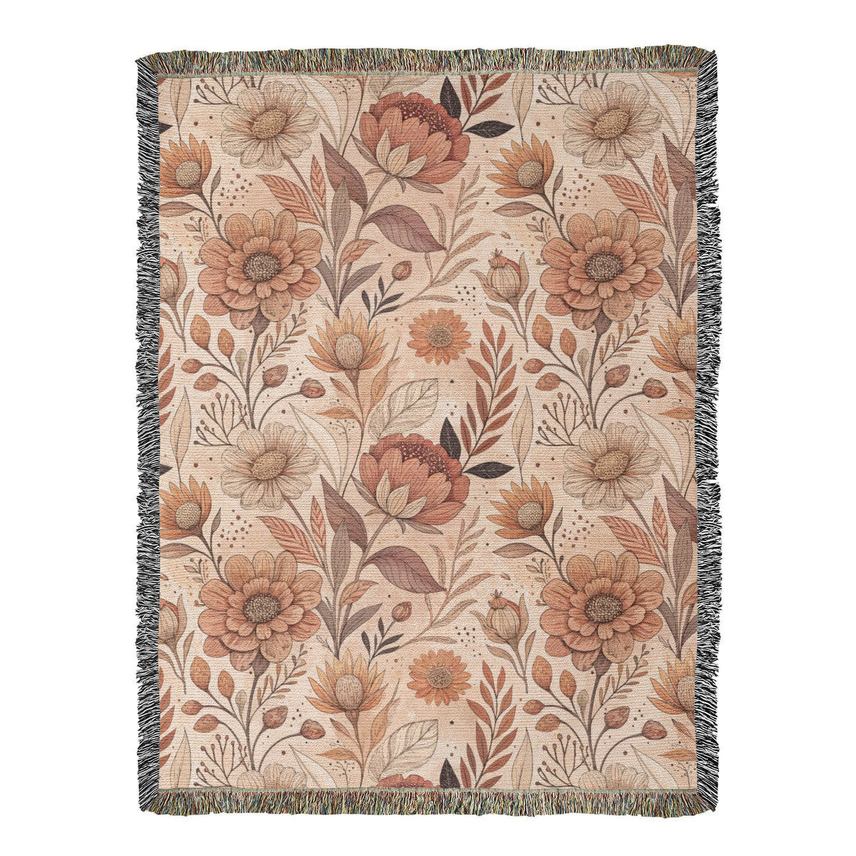 Oversized Floral Pattern 013 - 60" x 80" Heirloom Woven Blanket