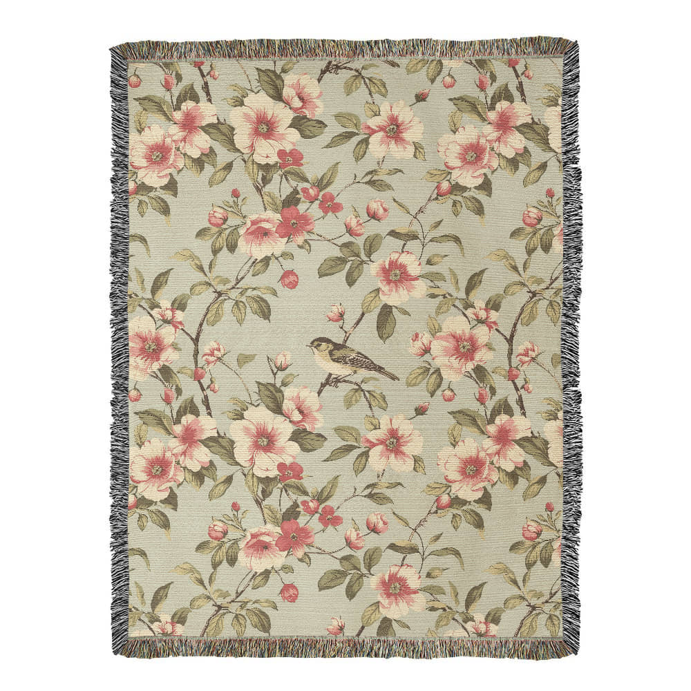 Chinoiserie Pattern 025 - 60" x 80" Heirloom Woven Blanket