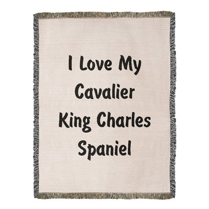 Love My Cavalier King Charles Spaniel v4 - 60" x 80" Heirloom Woven Blanket