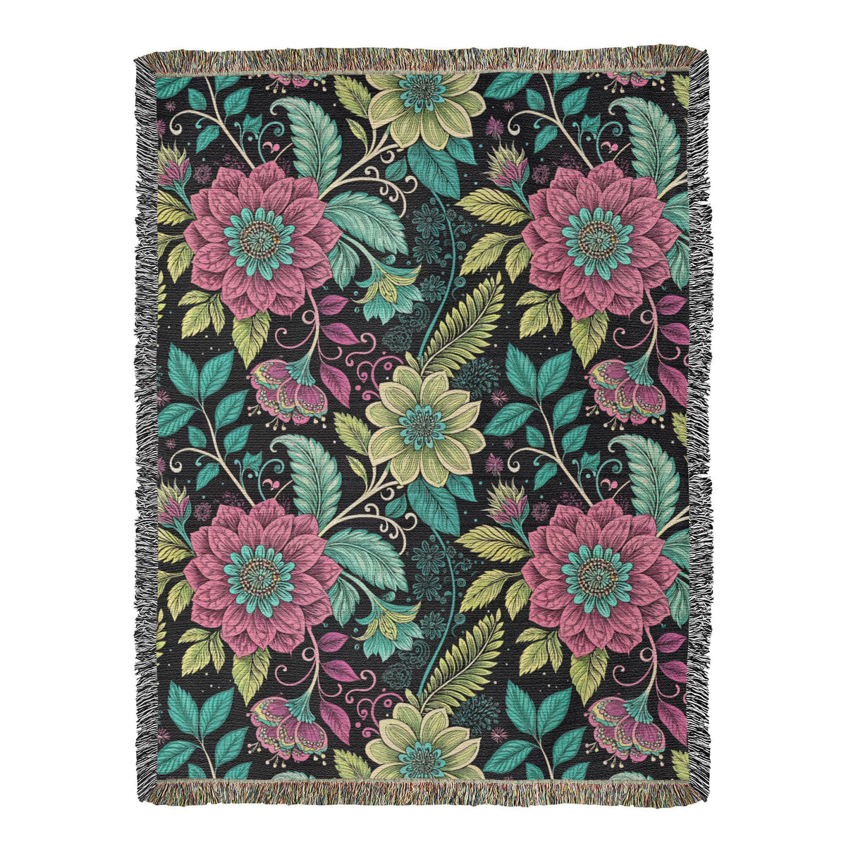 Oversized Floral Pattern 027 - 60" x 80" Heirloom Woven Blanket
