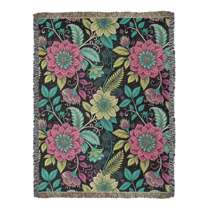 Oversized Floral Pattern 027 - 60" x 80" Heirloom Woven Blanket