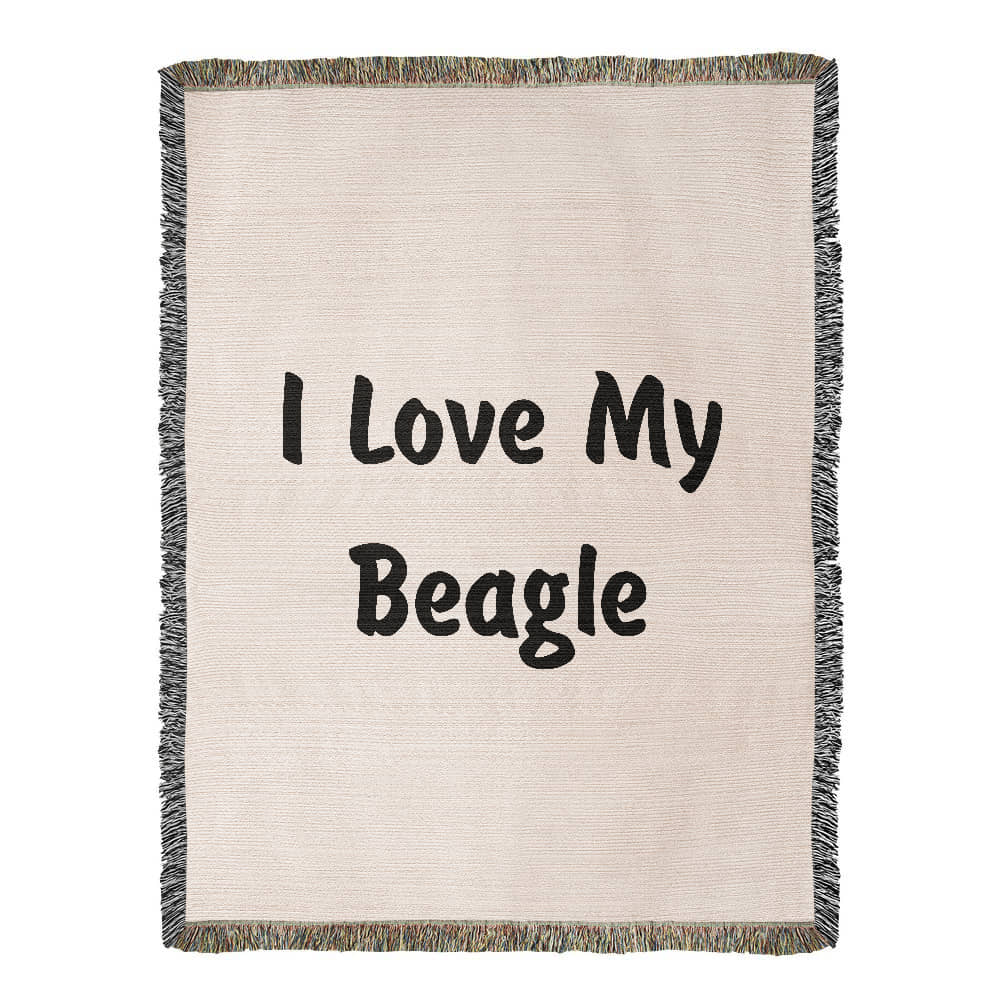Love My Beagle v4 - 60" x 80" Heirloom Woven Blanket