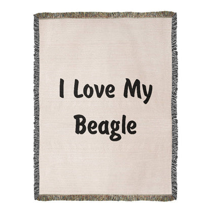 Love My Beagle v4 - 60" x 80" Heirloom Woven Blanket