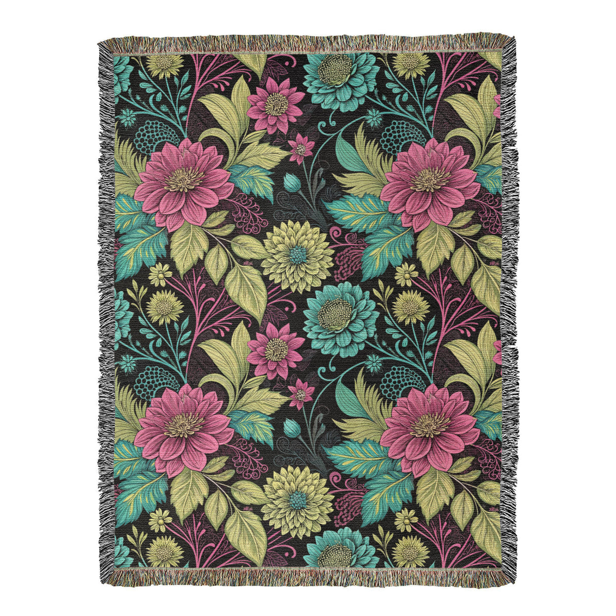 Oversized Floral Pattern 018 - 60" x 80" Heirloom Woven Blanket